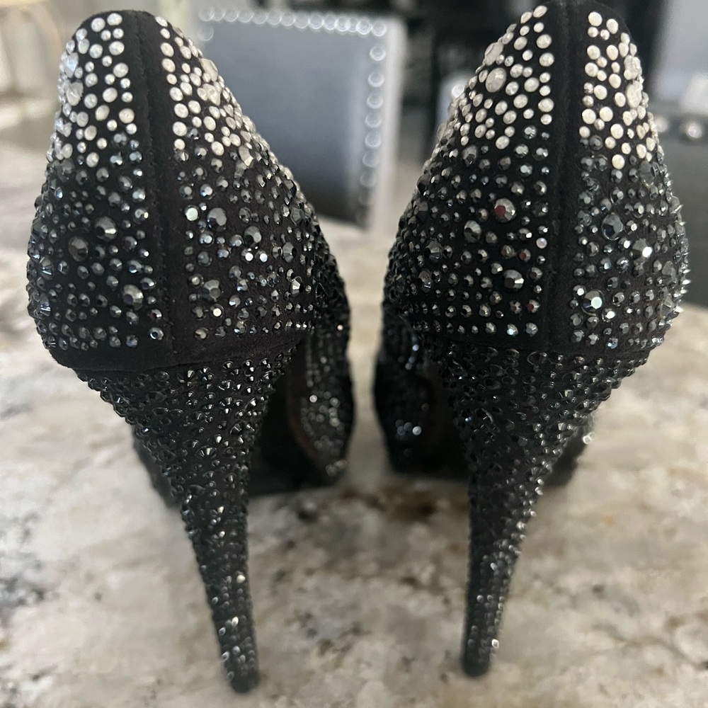 Aldo Elegant Black Rhinestone Women's Heels